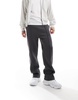 Bershka wide leg pintuck sweatpants in charcoal