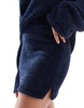 4th & Reckless metallic tinsel knit slit mini skirt in navy - part of a set