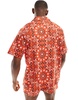 ASOS DESIGN relaxed camp collar shirt with bandana print in red - part of a set