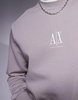 Armani Exchange center logo sweatshirt in brown