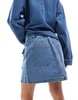Pieces utility denim mini skirt in medium blue - part of a set