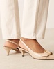 ASOS DESIGN Stellar buckle detail kitten heels in beige