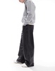 Another Influence wide leg denim jeans in washed black