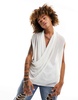 ASOS DESIGN relaxed sleeveless sheer shirt in white