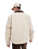 ASOS DESIGN oversized washed harrington jacket in stone