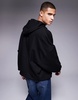 ASOS DESIGN premium heavyweight oversized zip through hoodie 400gsm with fixed hem in black