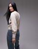 & Other Stories mock neck sweater in beige melange