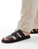ASOS DESIGN classic strap sandals in black