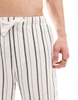 Bershka textured stripe shorts in white -set