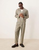 ASOS DESIGN linen mix boxy suit blazer in khaki