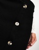 ASOS DESIGN ribbed midi skirt with horn buttons in black
