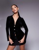 River Island velvet shirt in black