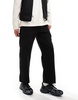 Bershka straight leg cargo pants in black