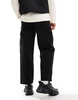 Bershka straight leg cargo pants in black
