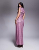 AFRM Cody column length maxi dress in zebra rose