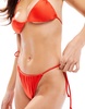Bershka v-front ring detail bikini bottoms in red - part of a set