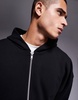 ASOS DESIGN premium heavyweight oversized zip through hoodie 400gsm with fixed hem in black