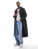 ASOS DESIGN oversized trench coat in black