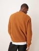 ASOS DESIGN oversized knitted fisherman rib sweater in tan