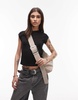 Topshop Charlie leather cross body bag in camel
