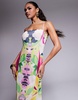 AFRM Shea mesh maxi dress with bodysuit in tropical print