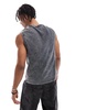 Bershka oversized tank top in washed gray