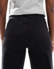 Bershka high rise wide leg jeans in gray wash