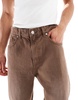 Bershka loose jeans in brown