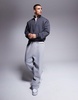ASOS DESIGN premium heavyweight boxy oversized quarter zip sweatshirt 400gsm in washed black