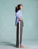 Miss Selfridge side stripe pull on wide leg pants in gray