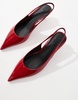ASOS DESIGN Stroll slingback mid heeled shoes in red