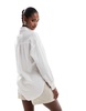Brave Soul long sleeve linen blend shirt in white