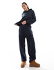 Pieces cozy knitted hoodie in navy melange - part of a set