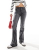 Bershka high waist flared jeans in gray