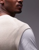 ARKET knitted vest with crew neck in off white
