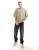 Bershka oversized T-shirt in sand