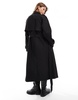 ASOS DESIGN longline trench coat in black