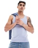 ASOS DESIGN muscle fit tank top in light blue