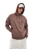 ASOS DESIGN oversized hoodie with print in brown