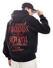 Bershka darkness back printed hoodie in black