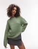 ARKET wool rich hairy knit sweater with mohair in green