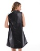 ASOS DESIGN faux leather mini dress in black