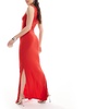 ASOS DESIGN slinky midi skirt with side splits in red - part of a set