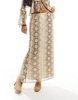 ASOS DESIGN chiffon bias maxi skirt in snake print