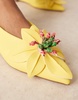ASOS DESIGN Livia point-toe flower slingback ballets in bright yellow
