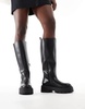 ASOS DESIGN Carmen chunky flat knee boots in black