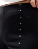 Bershka bengaline flared pants in black