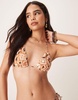 Stradivarius reversible zebra bikini top in black and white