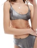 Weekday Shore glitter bikini bottom in gray