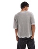 Bershka knit washed t-shirt in gray